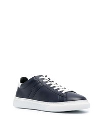 Baskets basses en cuir bleu marine et blanc Hogan