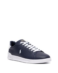 Baskets basses en cuir bleu marine et blanc Polo Ralph Lauren