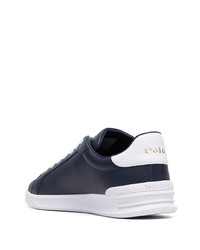 Baskets basses en cuir bleu marine et blanc Polo Ralph Lauren