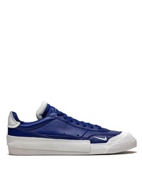 Baskets basses en cuir bleu marine et blanc Nike