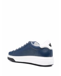 Baskets basses en cuir bleu marine et blanc DSQUARED2