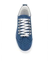 Baskets basses en cuir bleu marine DSQUARED2