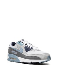 Baskets basses en cuir bleu marine Nike