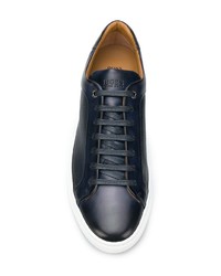 Baskets basses en cuir bleu marine BOSS HUGO BOSS