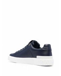 Baskets basses en cuir bleu marine Balmain