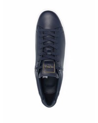 Baskets basses en cuir bleu marine Balmain