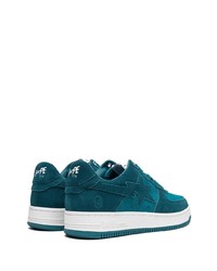 Baskets basses en cuir bleu marine A Bathing Ape