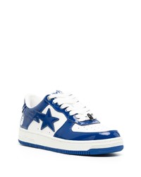 Baskets basses en cuir bleu marine A Bathing Ape