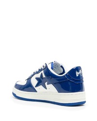 Baskets basses en cuir bleu marine A Bathing Ape