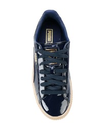 Baskets basses en cuir bleu marine Puma