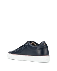 Baskets basses en cuir bleu marine Paul Smith