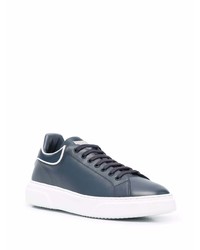 Baskets basses en cuir bleu marine Philipp Plein