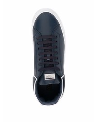 Baskets basses en cuir bleu marine Philipp Plein