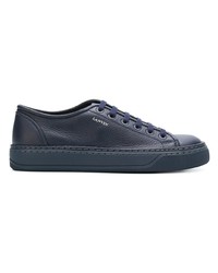 Baskets basses en cuir bleu marine Lanvin