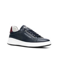 Baskets basses en cuir bleu marine Philipp Plein