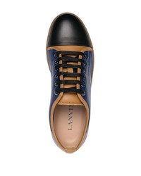 Baskets basses en cuir bleu marine Lanvin