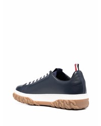 Baskets basses en cuir bleu marine Thom Browne