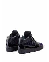 Baskets basses en cuir bleu marine Giuseppe Zanotti