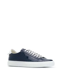 Baskets basses en cuir bleu marine Givenchy