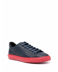 Baskets basses en cuir bleu marine Hide&Jack