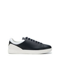 Baskets basses en cuir bleu marine Ea7 Emporio Armani