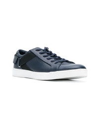 Baskets basses en cuir bleu marine Calvin Klein Jeans