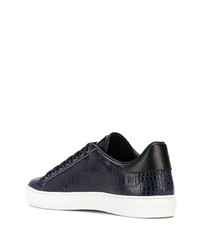 Baskets basses en cuir bleu marine Roberto Cavalli