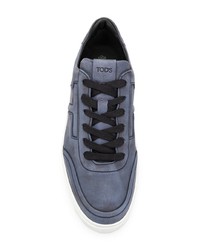 Baskets basses en cuir bleu marine Tod's