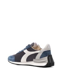 Baskets basses en cuir bleu marine Diadora