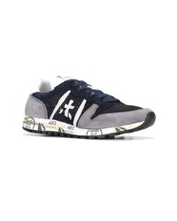 Baskets basses en cuir bleu marine Premiata