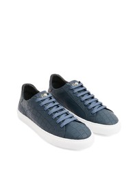 Baskets basses en cuir bleu marine Hide&Jack