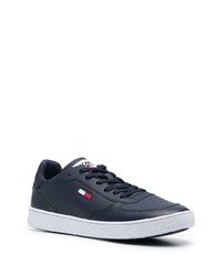 Baskets basses en cuir bleu marine Tommy Jeans