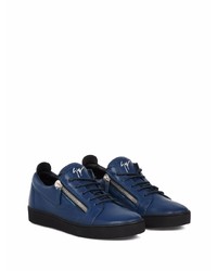 Baskets basses en cuir bleu marine Giuseppe Zanotti