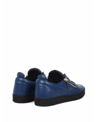 Baskets basses en cuir bleu marine Giuseppe Zanotti