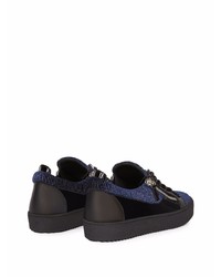 Baskets basses en cuir bleu marine Giuseppe Zanotti