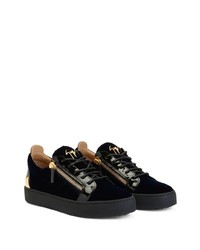 Baskets basses en cuir bleu marine Giuseppe Zanotti