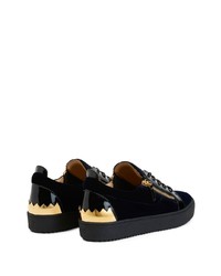 Baskets basses en cuir bleu marine Giuseppe Zanotti