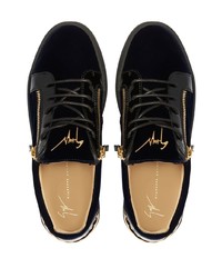 Baskets basses en cuir bleu marine Giuseppe Zanotti