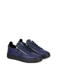 Baskets basses en cuir bleu marine Giuseppe Zanotti