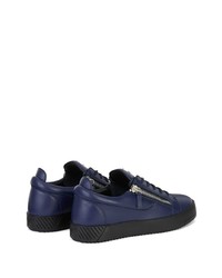 Baskets basses en cuir bleu marine Giuseppe Zanotti