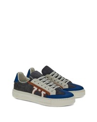 Baskets basses en cuir bleu marine Ferragamo