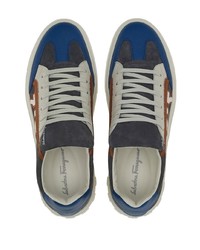 Baskets basses en cuir bleu marine Ferragamo