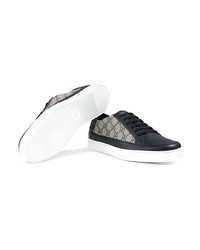 Baskets basses en cuir bleu marine Gucci