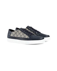 Baskets basses en cuir bleu marine Gucci