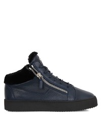 Baskets basses en cuir bleu marine Giuseppe Zanotti