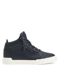 Baskets basses en cuir bleu marine Giuseppe Zanotti