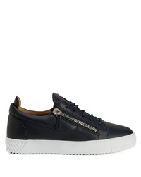 Baskets basses en cuir bleu marine Giuseppe Zanotti