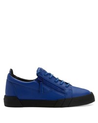 Baskets basses en cuir bleu marine Giuseppe Zanotti