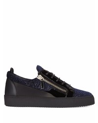 Baskets basses en cuir bleu marine Giuseppe Zanotti