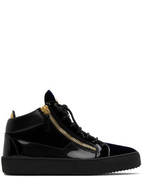 Baskets basses en cuir bleu marine Giuseppe Zanotti